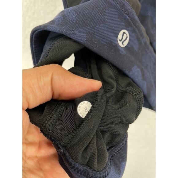 Lululemon Train Times Sports Bra Heathered Navy‎ Blue Mesh Back 8 Camouflage - Picture 7 of 7